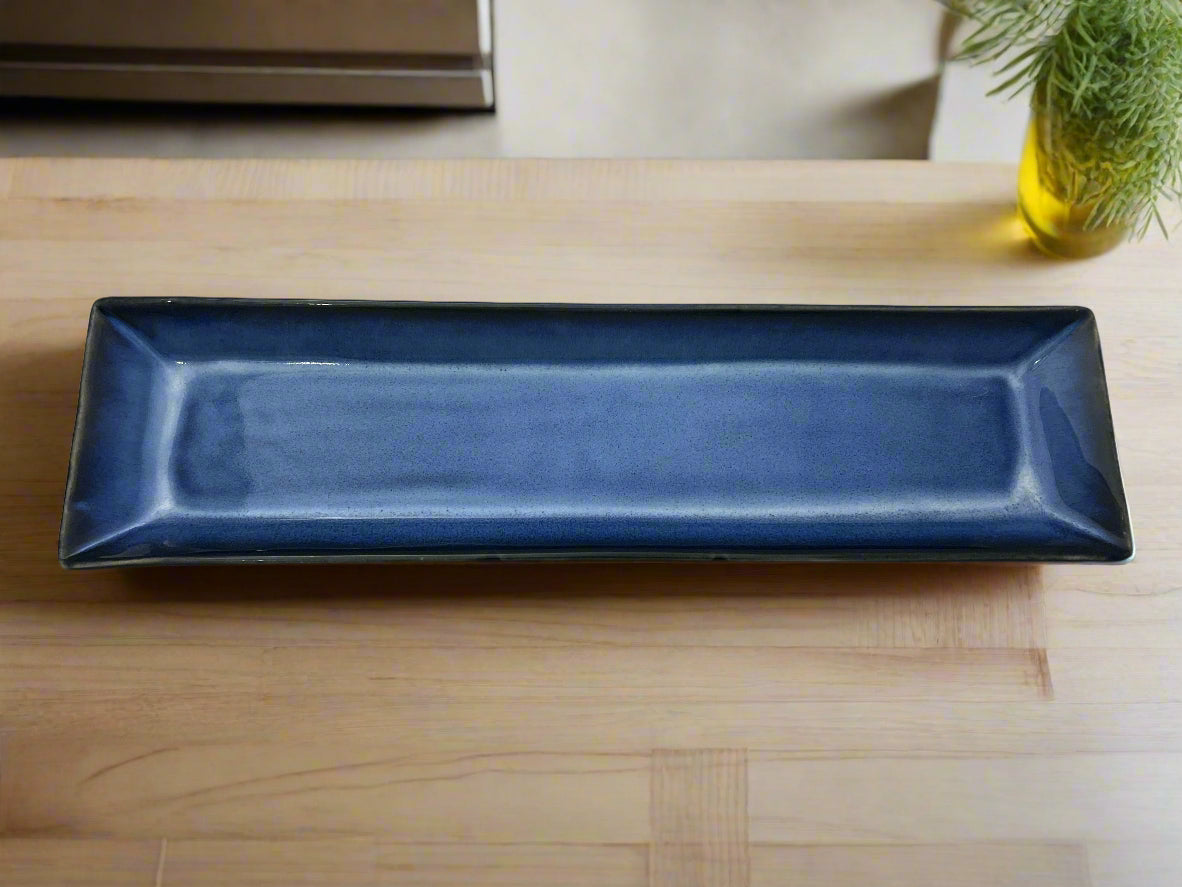 Blue Rectangular Serving Plate