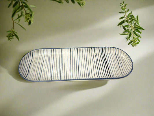 Elegant White Oval Service Plate