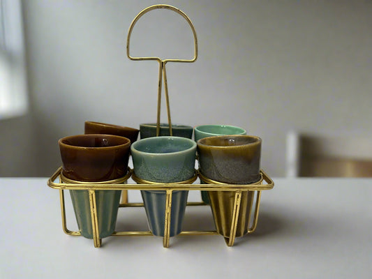 Artistic Multicolor Tea Cup with Stand