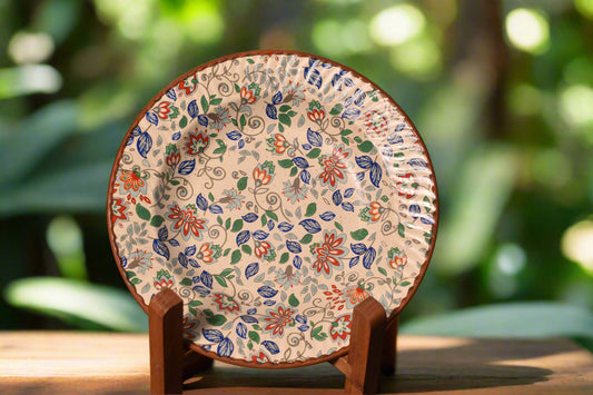 Handcrafted Floral Deep Plate