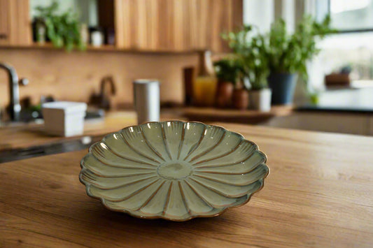 Handcrafted Ceramic Serving Plate – Floral Design