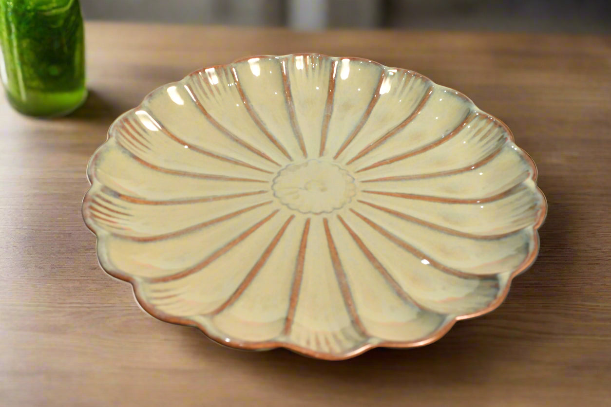 Handcrafted Ceramic Serving Plate – Floral Design
