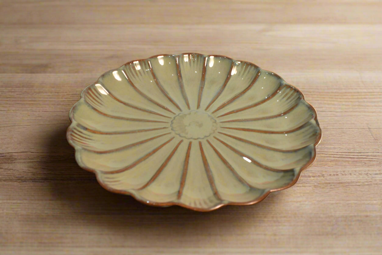 Handcrafted Ceramic Serving Plate – Floral Design