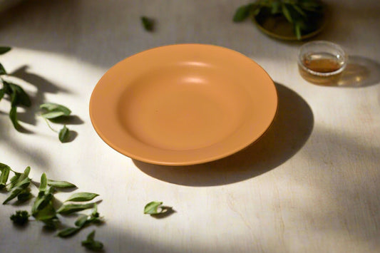 Matte Mustard Yellow Ceramic Pasta & Soup Plate