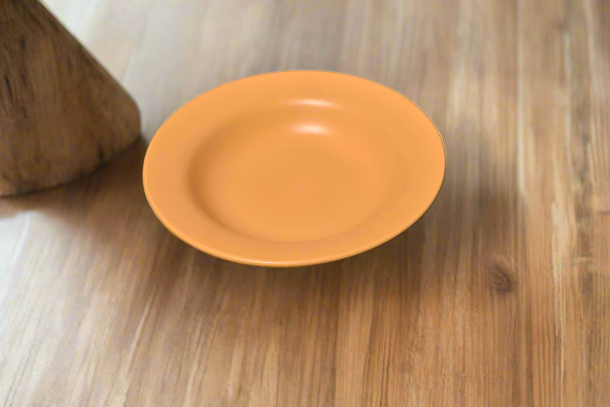 Matte Mustard Yellow Ceramic Pasta & Soup Plate