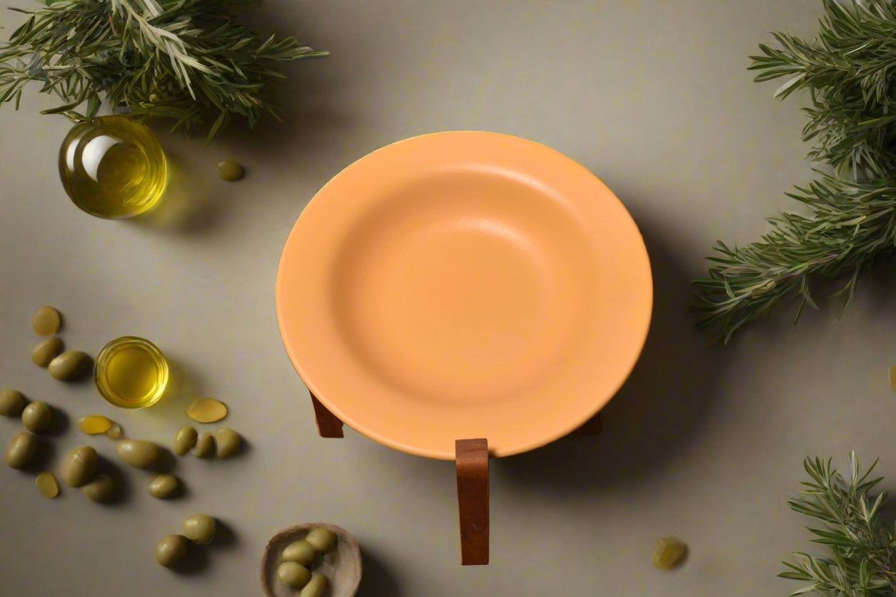 Matte Mustard Yellow Ceramic Pasta & Soup Plate