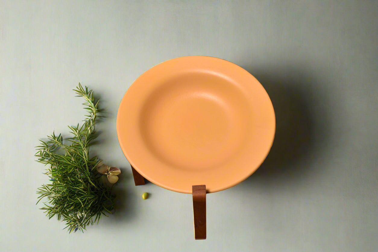 Matte Mustard Yellow Ceramic Pasta & Soup Plate