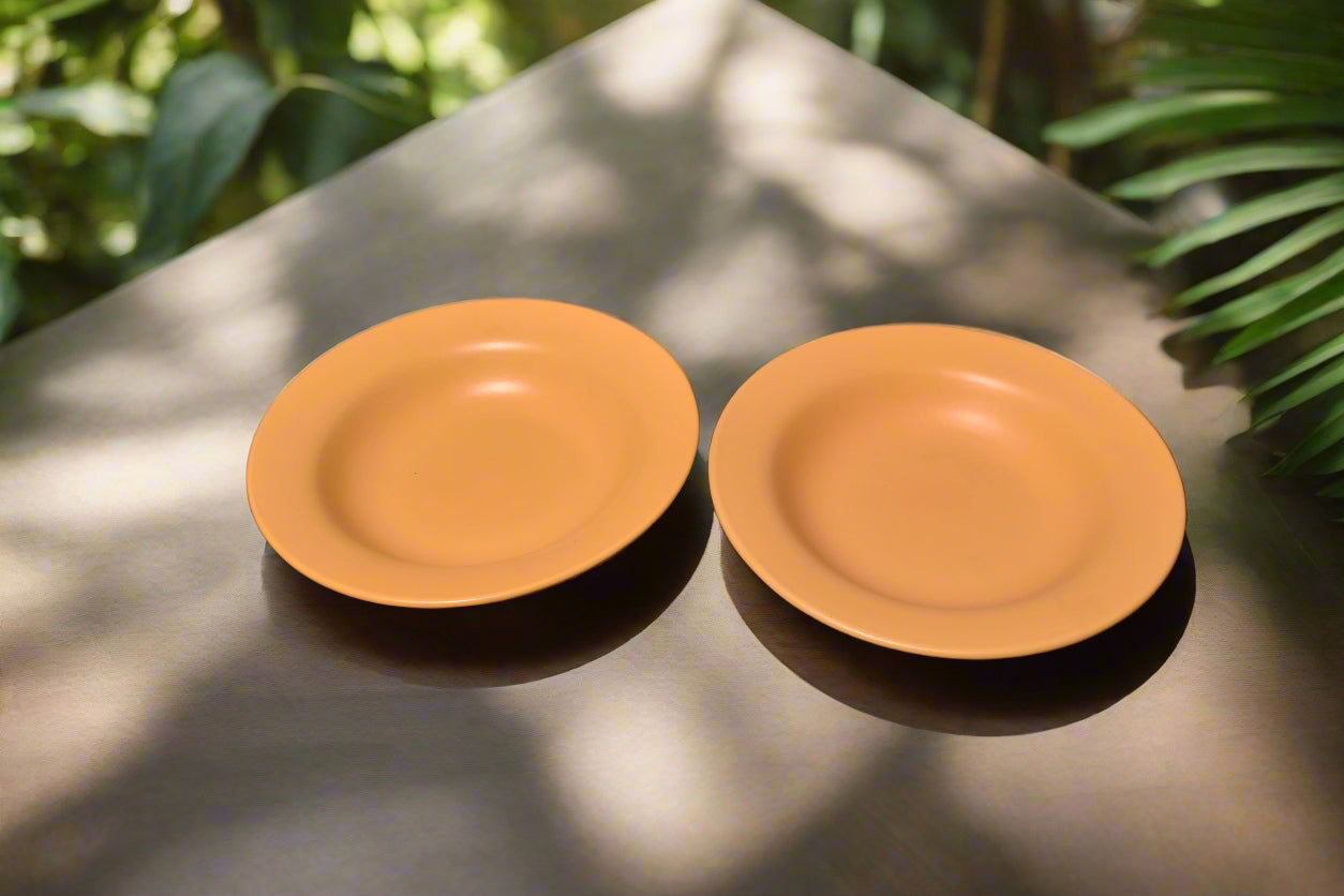 Matte Mustard Yellow Ceramic Pasta & Soup Plate