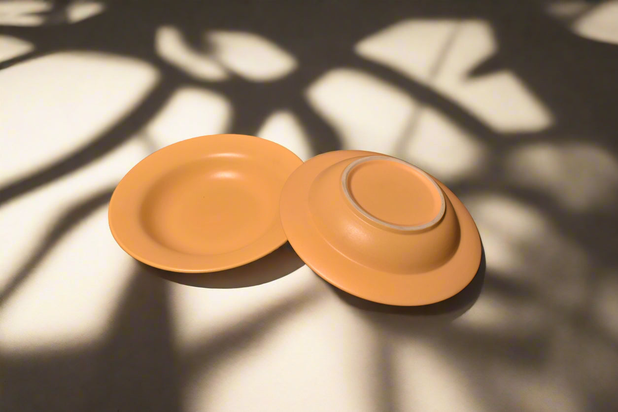 Matte Mustard Yellow Ceramic Pasta & Soup Plate