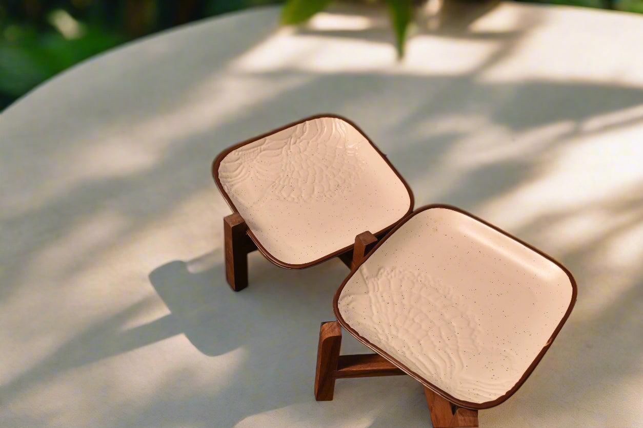 Sandstone Textured Square Serving Plate