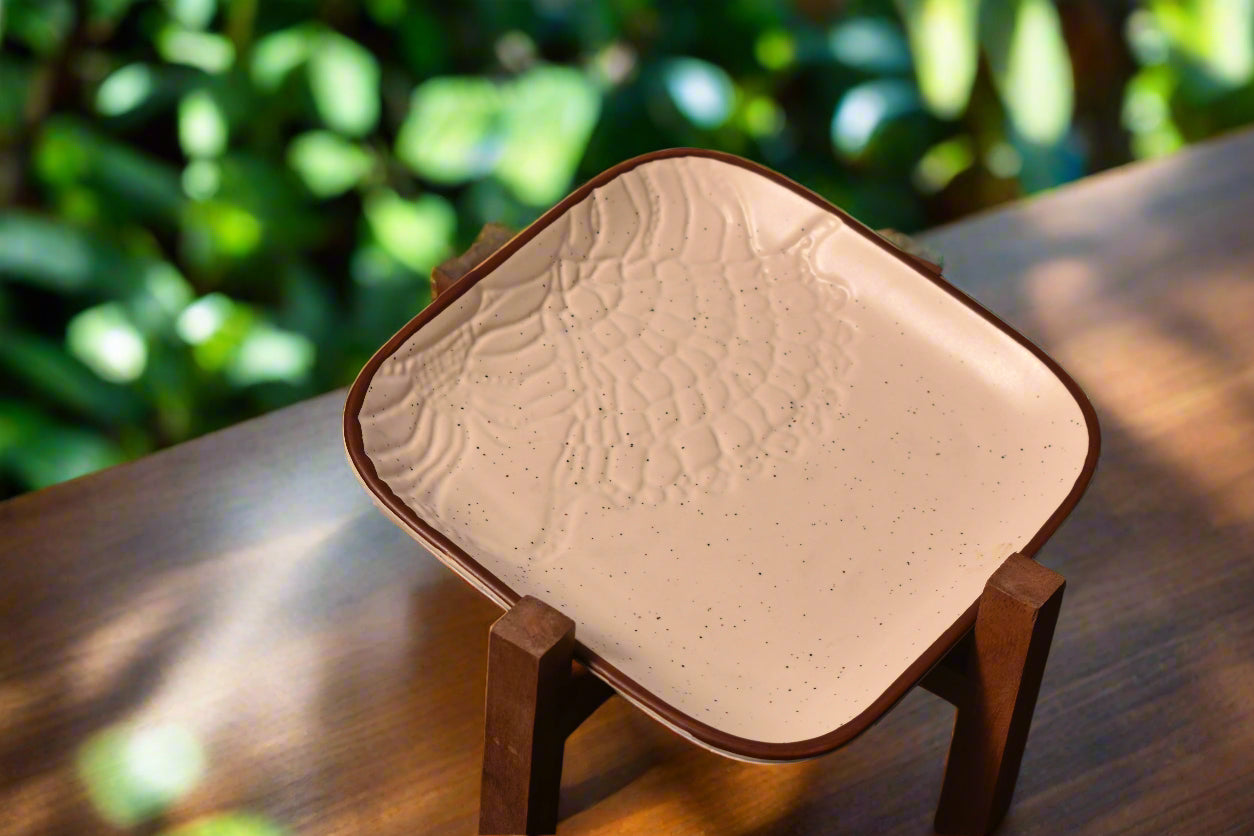 Sandstone Textured Square Serving Plate