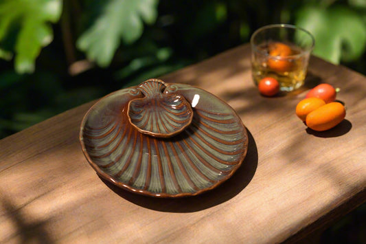 Handcrafted Shell-Inspired Ceramic Plate