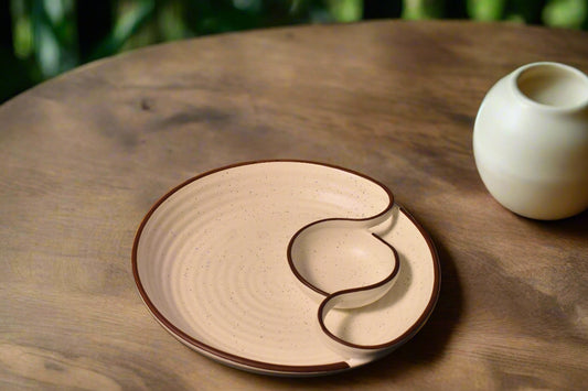 Yin-Yang Ceramic Plate Set – Minimalist Serving Platter
