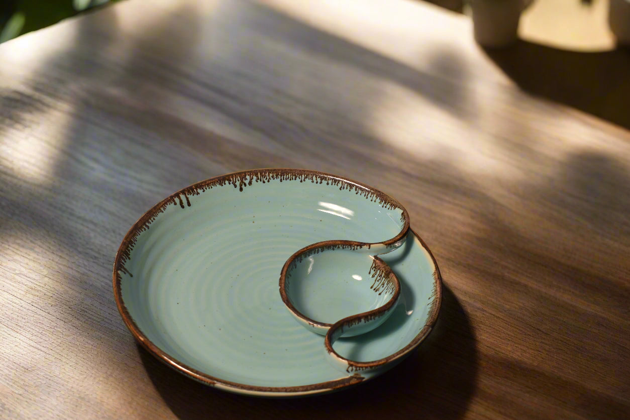 Yin-Yang Ceramic Plate Set – Minimalist Serving Platter