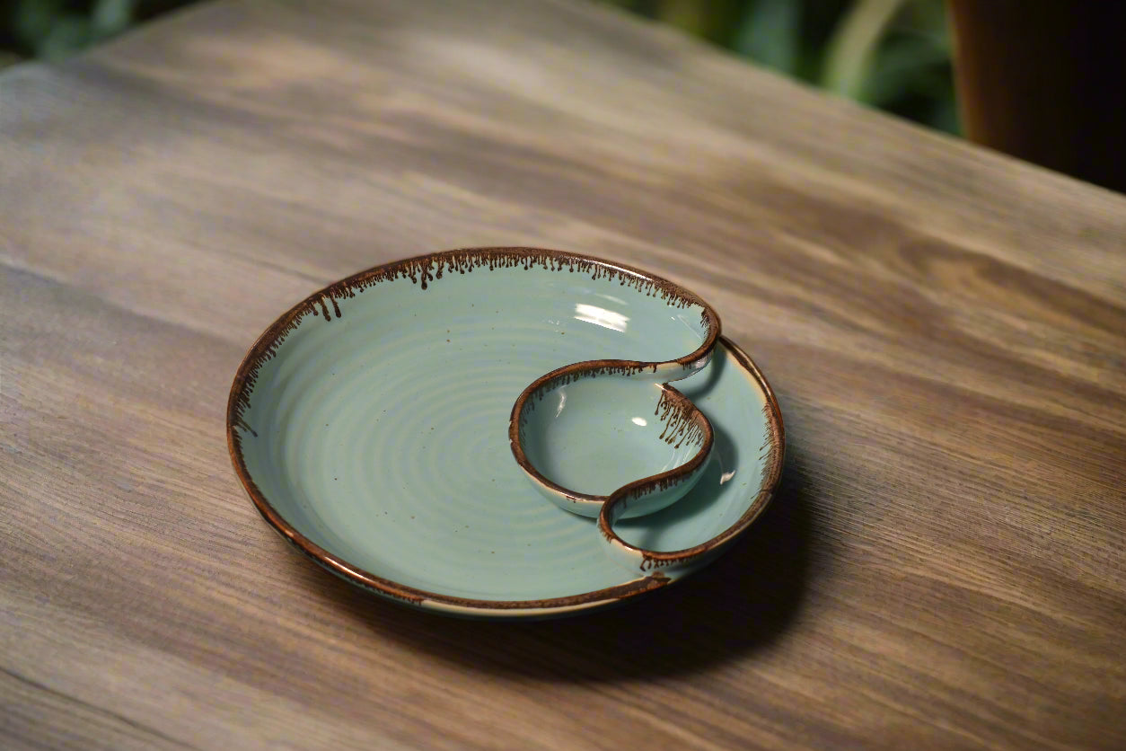 Yin-Yang Ceramic Plate Set – Minimalist Serving Platter