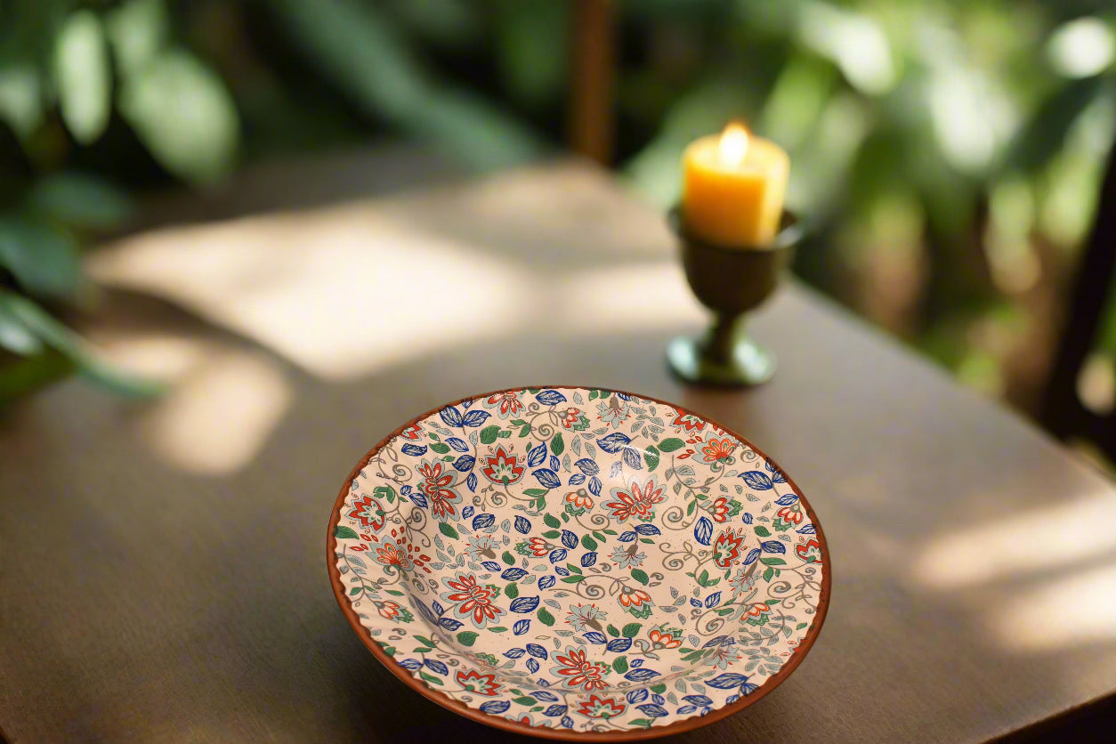 Handcrafted Floral Deep Plate