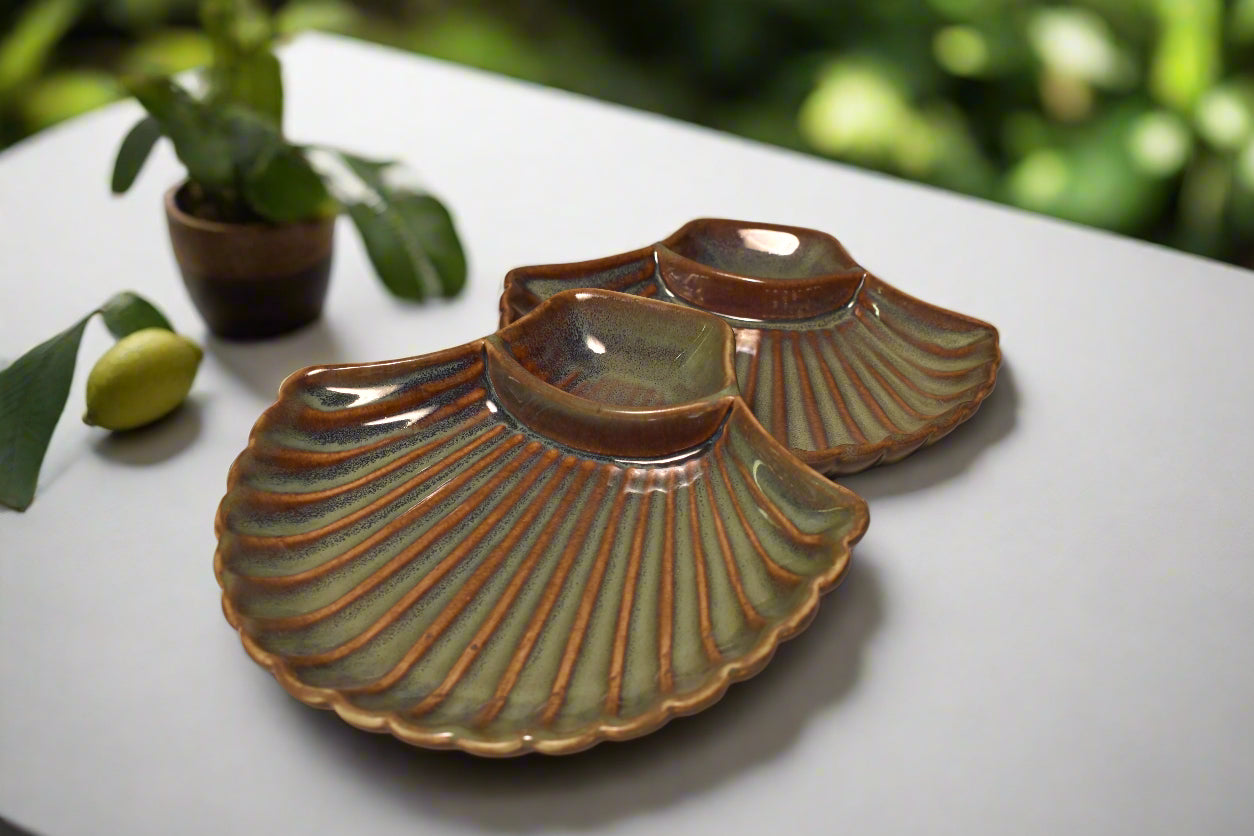 Shell-Shaped Ceramic Snack Plates