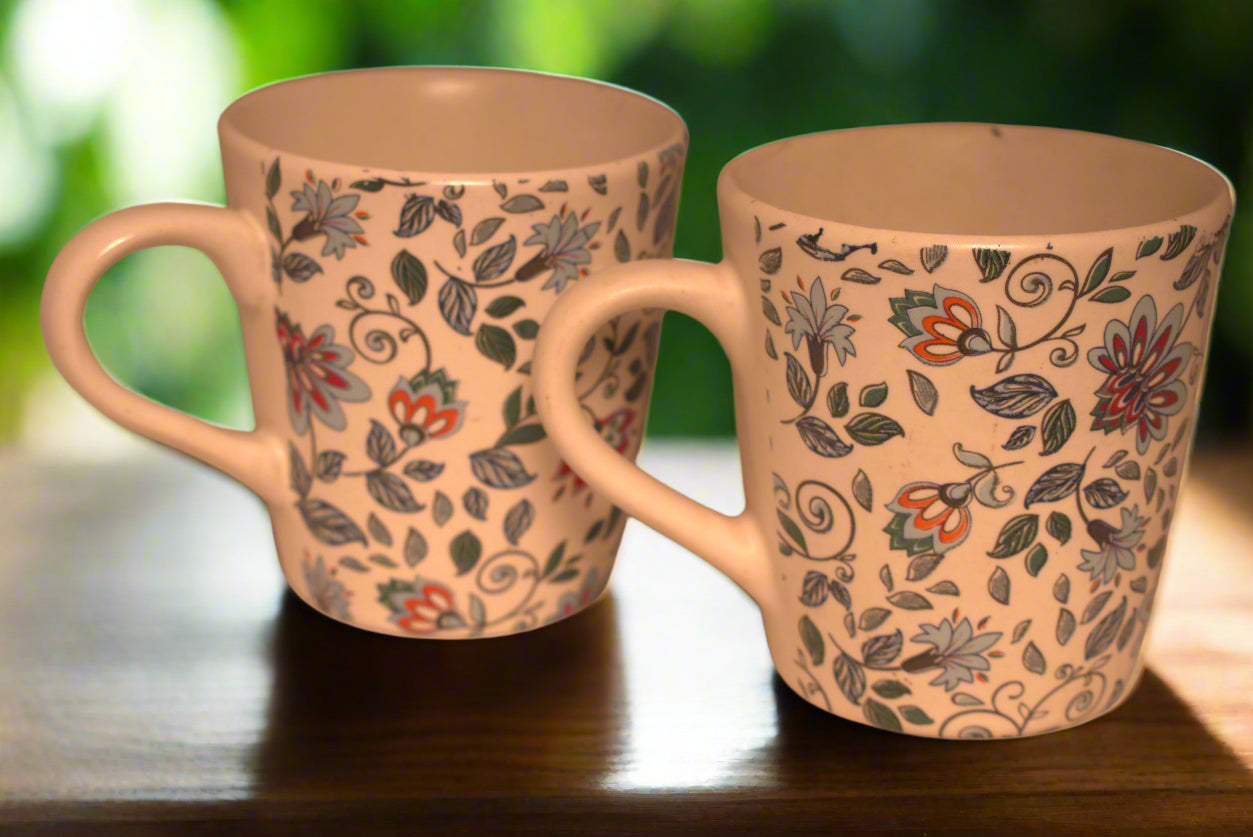 Floral Ceramic Mug – Elegant Vintage-Inspired Design