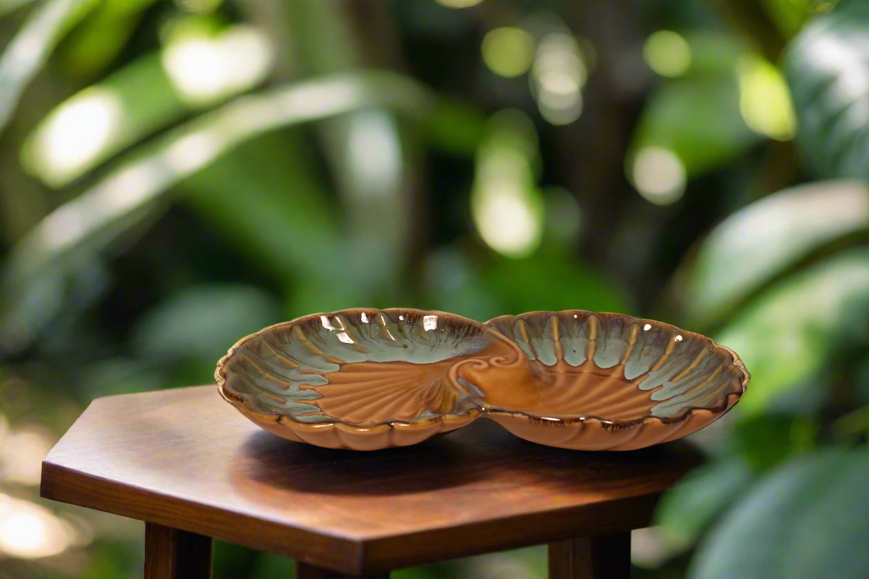 Blue Shell-Shaped Serving Plate