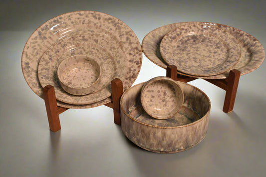 Elegant Speckled Glaze Ceramic Dinner Set β Handmade & Timeless