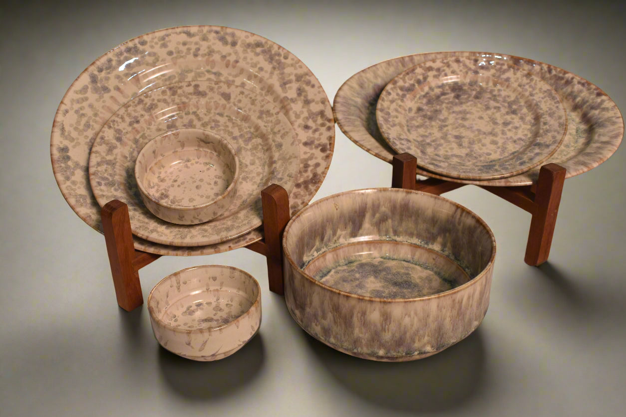 Elegant Speckled Glaze Ceramic Dinner Set – Handmade & Timeless