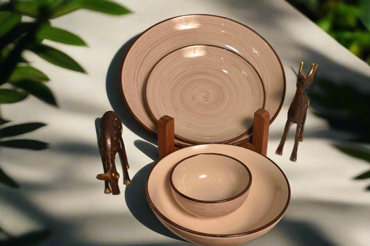 Rustic Swirl Dinner Set – Elegant & Earthy Tableware