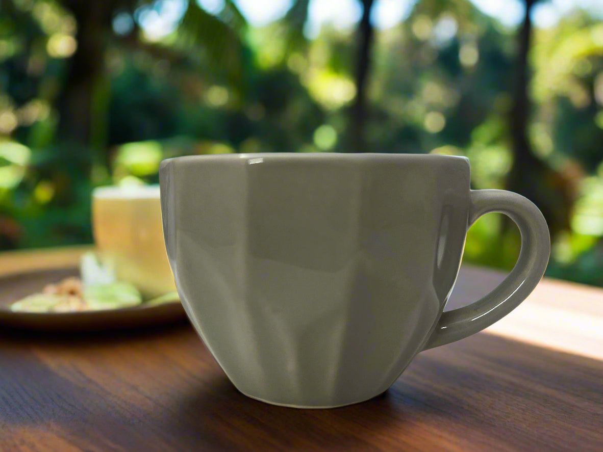 Matte White Textured Tea Cup