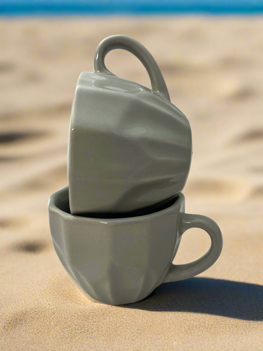 Matte White Textured Tea Cup