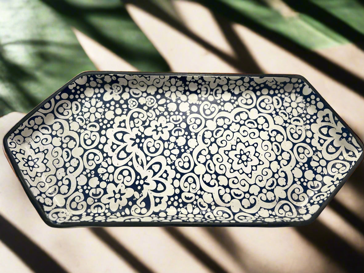 White Diamond Textured Serving Plate