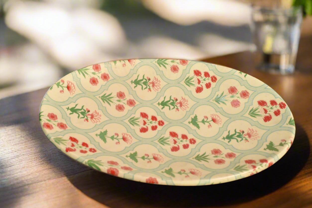 Ceramic Serving Plate – Floral Pattern Design