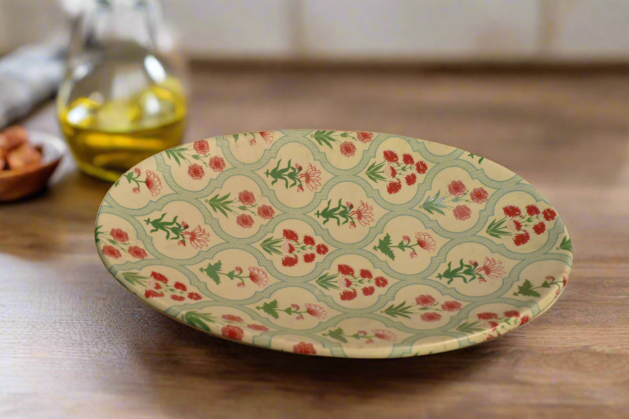 Ceramic Serving Plate – Floral Pattern Design