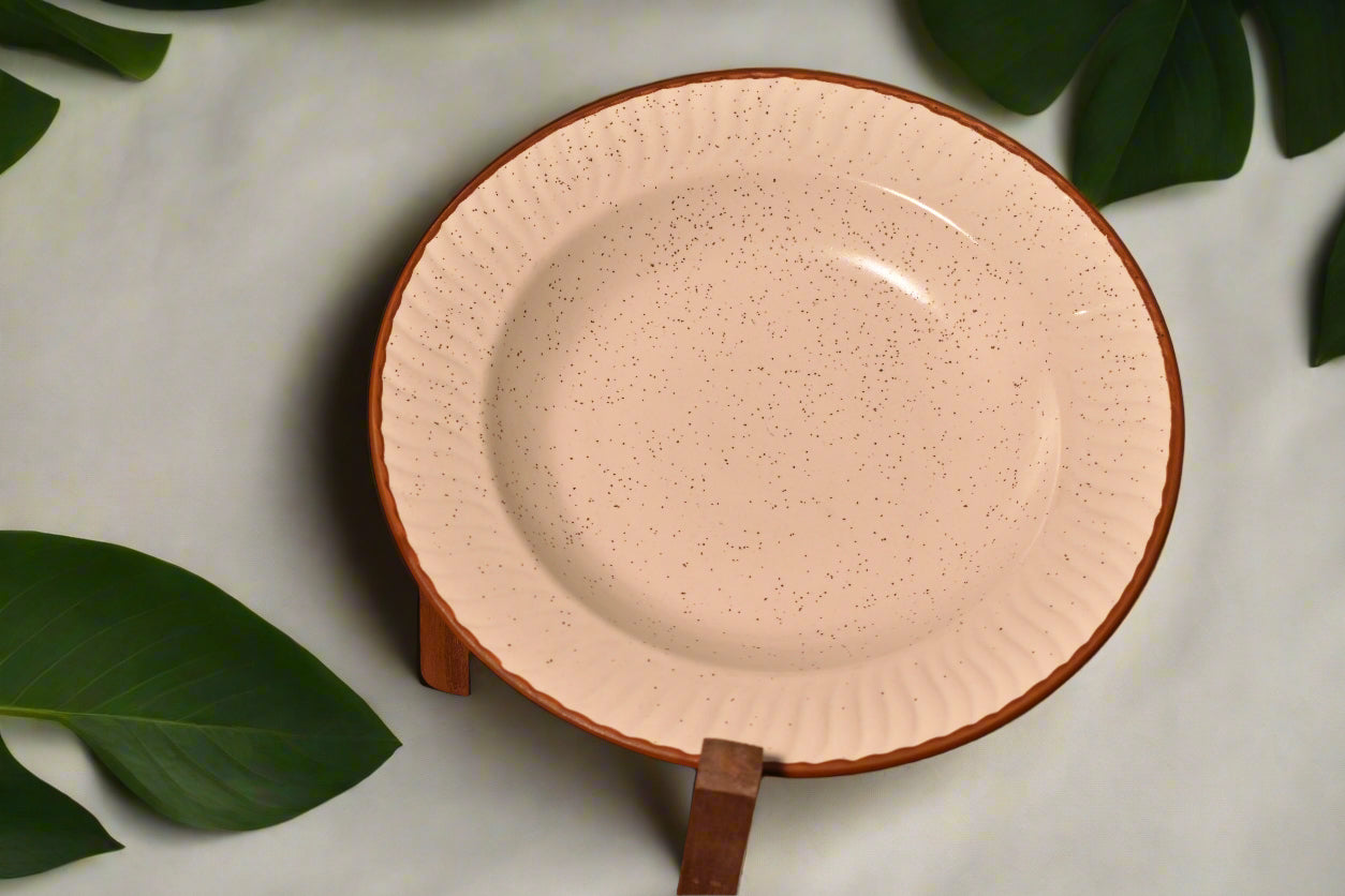 Rustic Speckled Deep Ceramic Plate