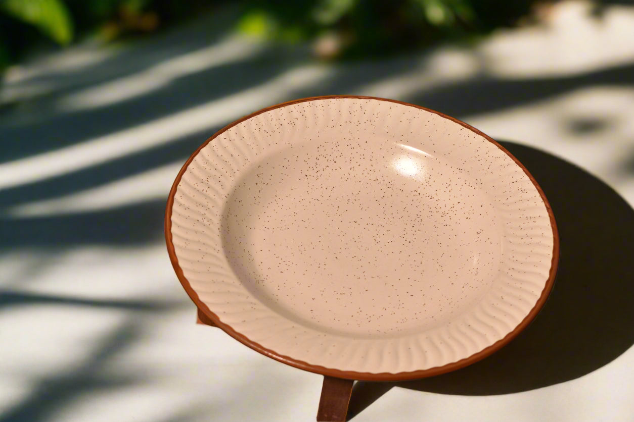Rustic Speckled Deep Ceramic Plate