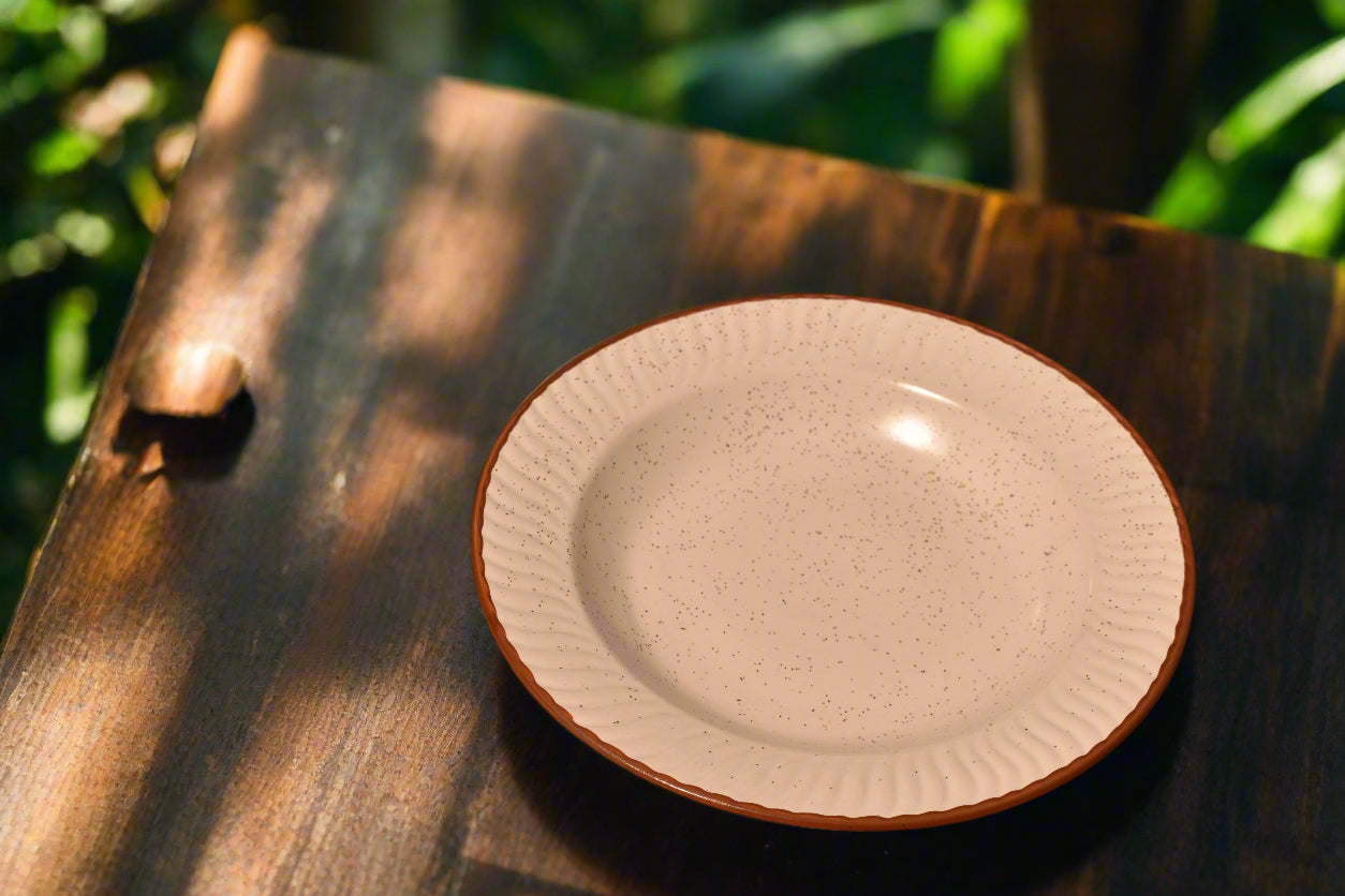 Rustic Speckled Deep Ceramic Plate
