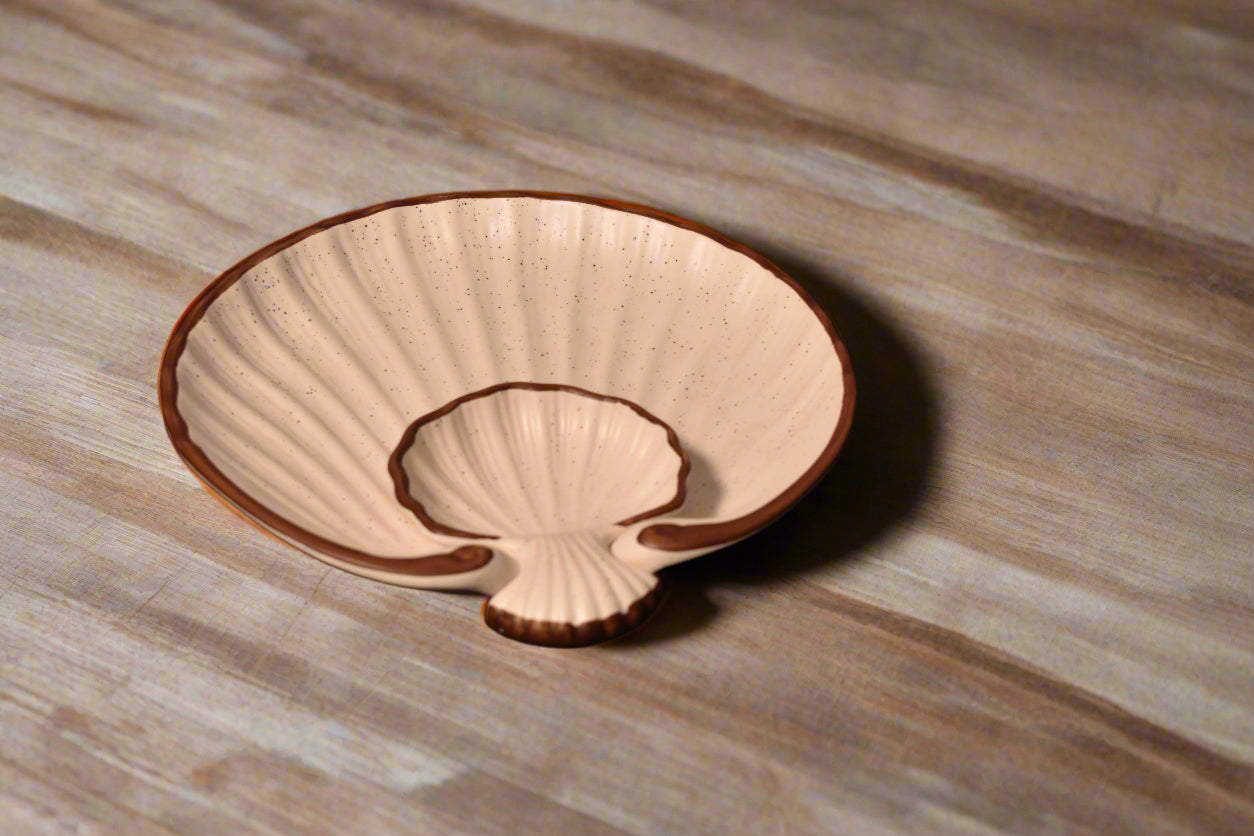 Handcrafted Shell-Inspired Ceramic Plate
