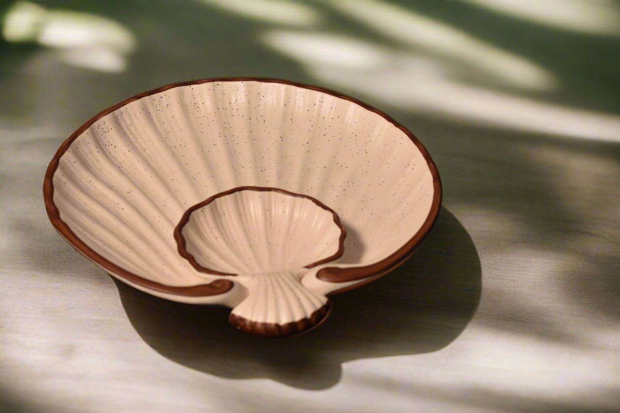 Handcrafted Shell-Inspired Ceramic Plate