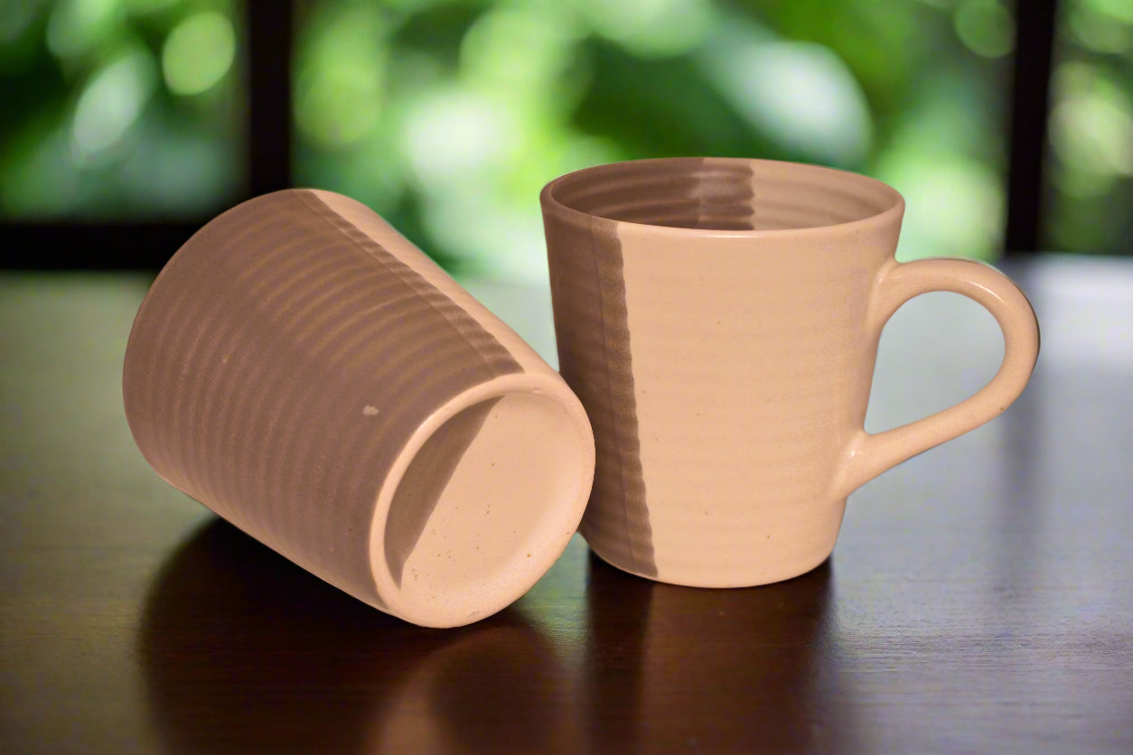 Minimalist Dual-Tone Ceramic Mug – Artisan Design