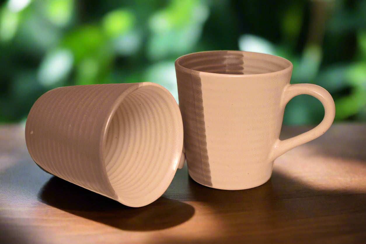Minimalist Dual-Tone Ceramic Mug – Artisan Design